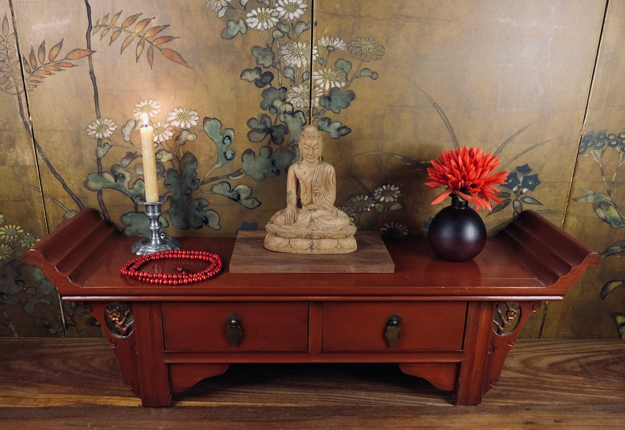 Chinese Red Lacquered Altar Table